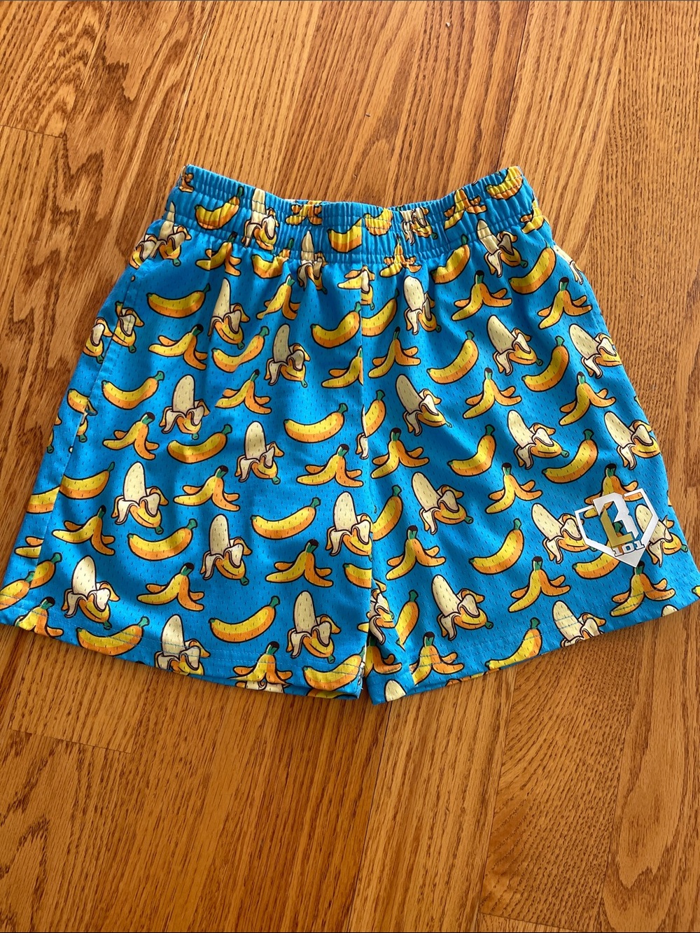 Baseball Lifestyle 101 Blue Banana-Print Kids Shorts size M
